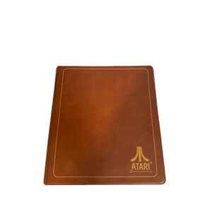 Atari Faux Leather Tan Portfolio Folder Game Holder Case With 4 Games VTG
